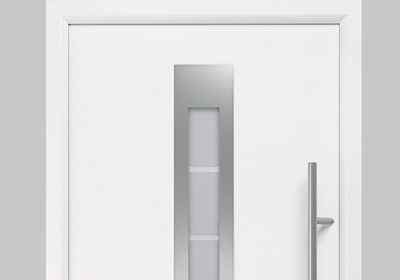 Hörmann Thermo65 Haustür mit Oberlicht und Seitenteil, grau
